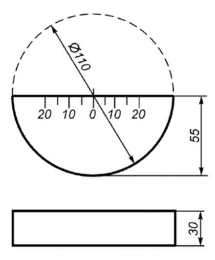 Схема стандартного образца СО-3 с указанием основных размеров (мм)