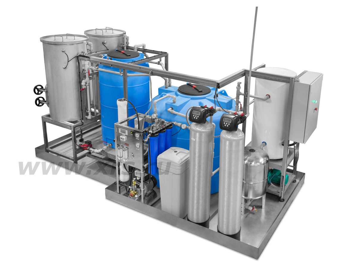 Система подготовки деминерализованной воды и угольной очистки сточных вод