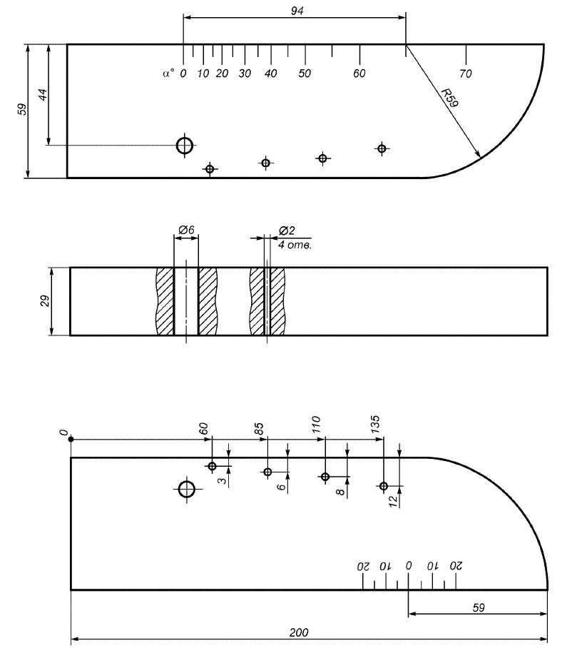 Схема стандартного образца СО-3Р с указанием основных размеров (мм)