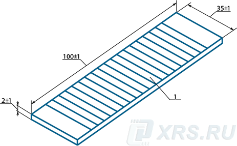 Покрытие эталонного образца для капиллярного контроля типа 1 по ГОСТ Р ИСО 3452-2009 имеет искусственные несплошности в виде выходящих на поверхность поперечных трещин имеющих глубину равную толщине Ni Cr-слоя